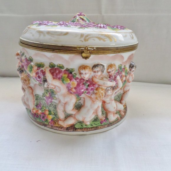 Early 19th Century Antique Signed Capodimonte Italian Hinged Box - Picture 1 of 8